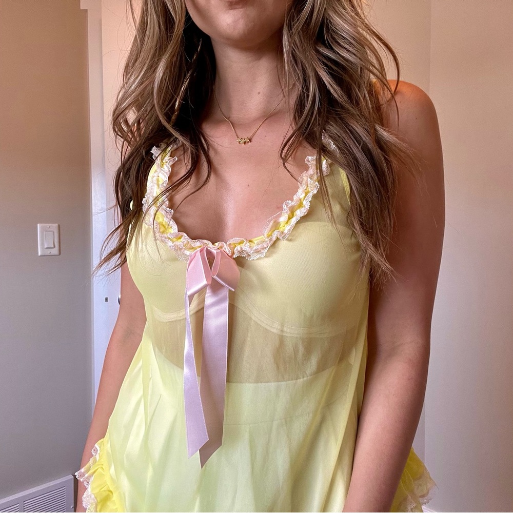 Pink & Yellow Babydoll Top